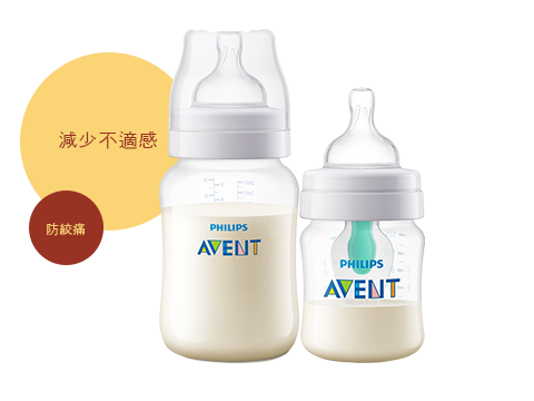 Philips Avent Natural 嬰兒奶瓶可減輕不適及防絞痛