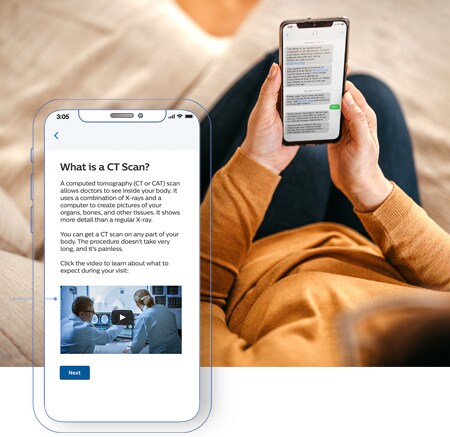 Philips Patient Manager mobile phone screens