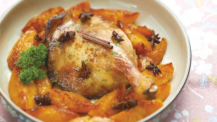 Duck Legs in Peach Sauce