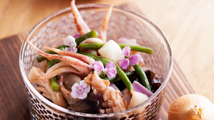 Fresh Squid with French Beans and Black Fungi