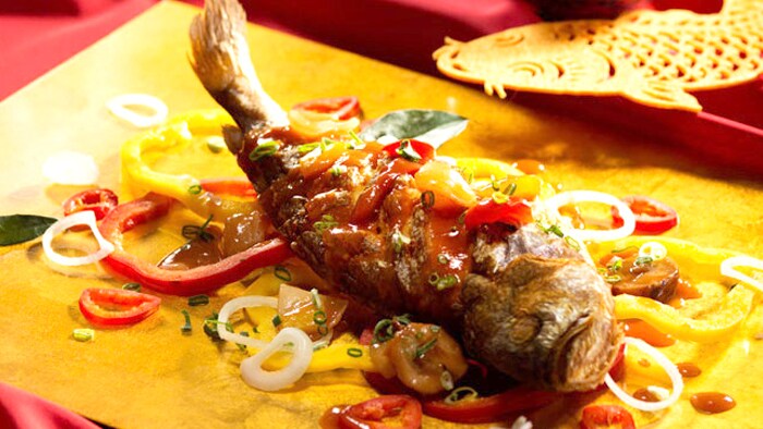 Grilled Croaker with Sweet and Sour Sauce