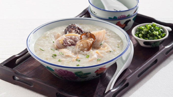 Chicken Congee with Dried Oyster and Sea Conch