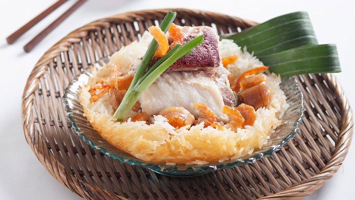 Clay Pot Rice with Grouper, Dried Shrimp and Conpoy