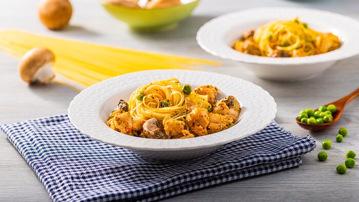 Creamy Chicken Pasta with Peas