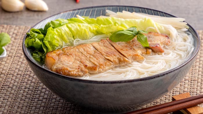Rice Noodle Soup with Pork Chop