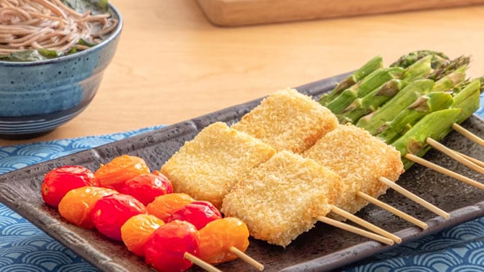 Tofu Yakitori with Soba Noodles