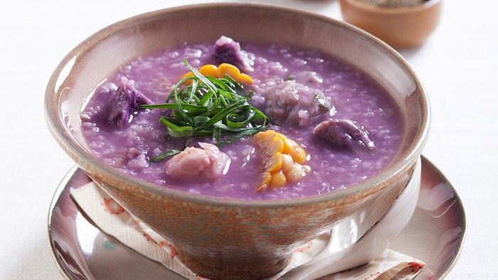 粟米紫薯肉丸粥