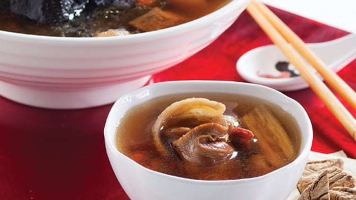 Silky Fowl Soup with Dried Sea Conch
