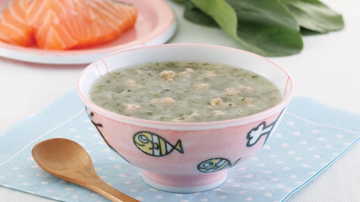 Spinach Salmon Congee